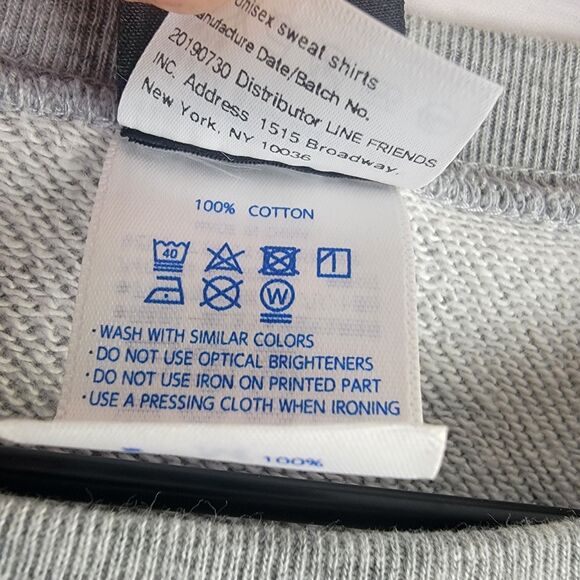 BT21 Official Koya & Folks Unisex Sweatshirt Gray Size M EUC! - Picture 7 of 9